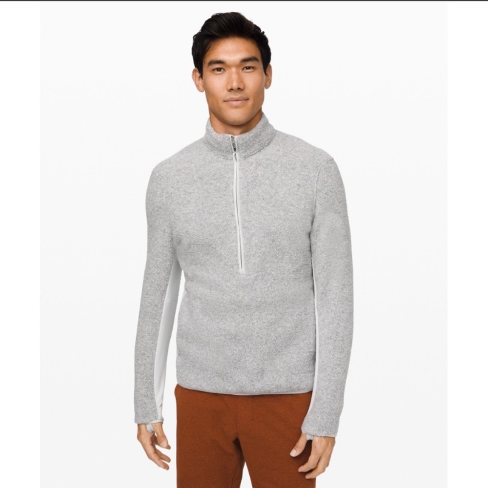 Lululemon gray fleece tundra trek 1/2 zip pullover
